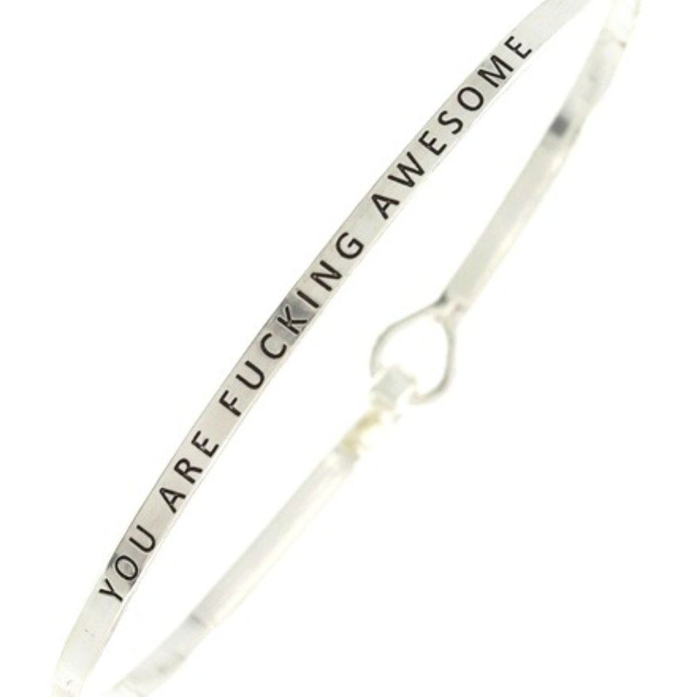 RESTOCKED!! 3mm Message Brass Bangle